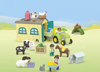 Playmobil - 71656 - JUNIOR: Farm Adventure with Tractor, Trailer and Animal Friends
