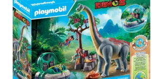 Playmobil - 71819 - Archaeologists in a hovercraft with Brachiosaurus