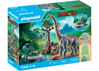 Playmobil - 71819 - Archaeologists in a hovercraft with Brachiosaurus