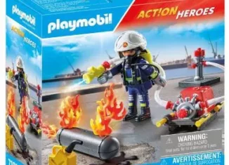 Playmobil - 71826 - Firefighter with burning tank