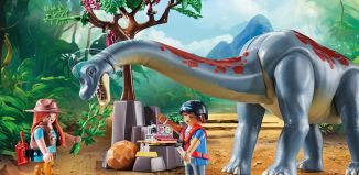 Playmobil - 71819 - Brachiosaurus encounter with hovercraft