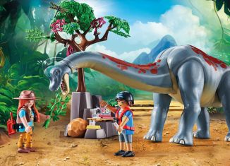 Playmobil - 71819 - Brachiosaurus encounter with hovercraft
