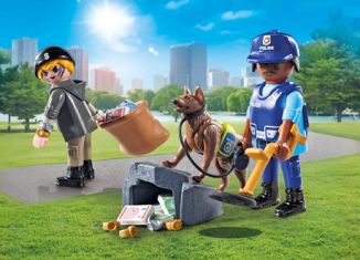 Playmobil - 71731 - Police officer with search dog and thief
