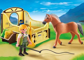 Playmobil - 70589 - Fjord Horse with Brown-Yellow Horsebox
