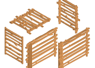 Playmobil - 30515752 - Wooden cage walls 5-part