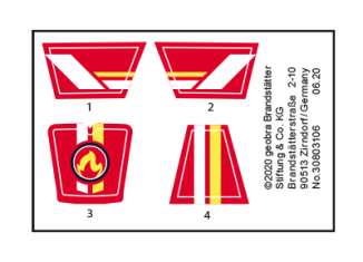 Playmobil - 30803106 - Sticker 70554 Stuntshow fire brigadekart