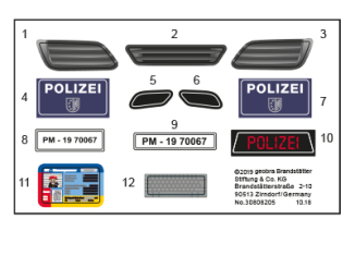 Playmobil - 30808205 - Sticker 70067 Porsche 911 Carrera 4S Po