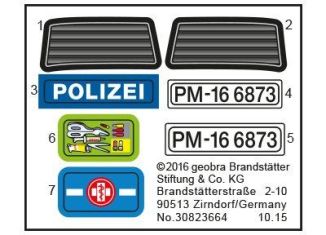 Playmobil - 30823664 - Sticker 6873 Police response vehicle