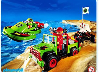 Playmobil Speed Boat Racing Ocean Stingray Square Flag 3041 