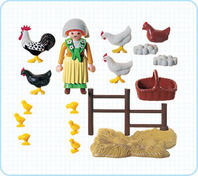 Playmobil 3076 - Lady With Chickens - Back