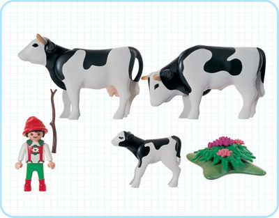 Playmobil 3077 - Cows with Boy - Back