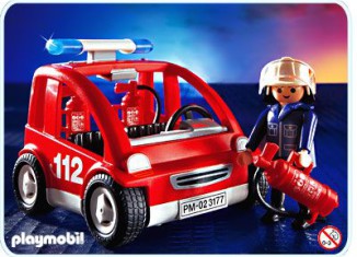 Playmobil - 3177 - Capitaine pompier/véhicule