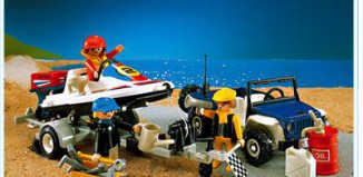 Playmobil - 3198 - Jeep bleue & bateau de course