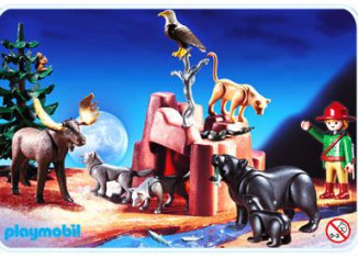 Playmobil - 3228s2 - Garde chasse / animaux de la forêt