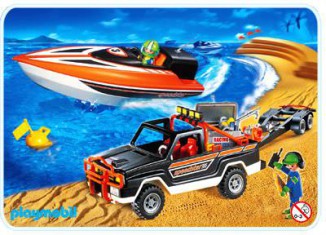 Playmobil - 3399 - Jeep with Offshore Raceboat