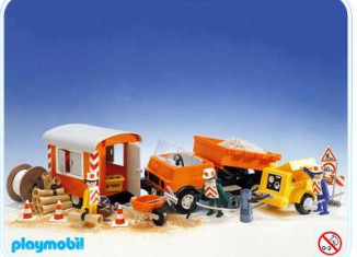 Playmobil - 3474v1 - Road Workers with Truck and Trailer - Detail Playmobil - 3474v1 - Road Workers with Truck and Trailer