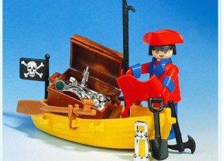 Playmobil - 3570 V1 - pirate with Rowing Boat - Detail Playmobil - 3570 V1 - pirate with Rowing Boat
