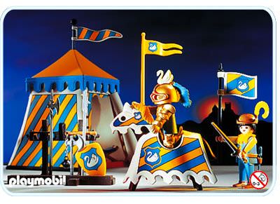 Playmobil Flag Pole Pendant 3654 Swan Knight Blue & Yellow Knights Castle 