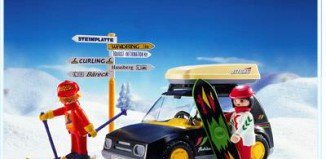 Playmobil - 3693v1 - Black Car With Skiers