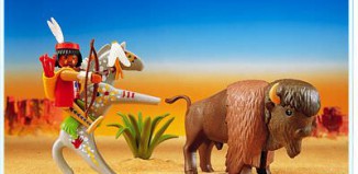 Playmobil - 3731 - Bison/indien/cheval