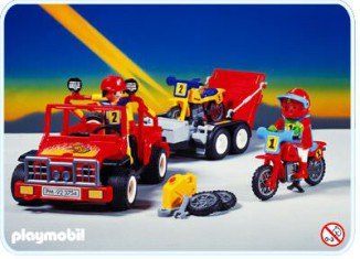 Playmobil - 3754v1 - Geländewagen und Crossmotorräder