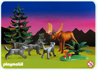 Playmobil - 3829 - Wolf Pack And Moose