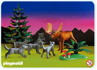 Playmobil - 3829 - Wolf Pack And Moose