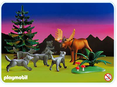 Playmobil,GREY WOLFS,POSEABLE,LOT OF 4