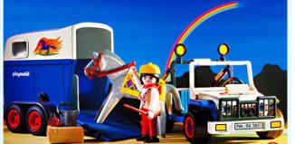 Playmobil - 3851-usa - Jeep with Horse Trailer