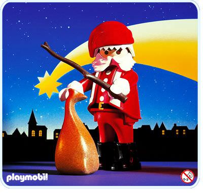 Playmobil Santa Clause Figure Christmas Red Suit 3852 EUC 