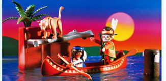 Playmobil - 3875 - canoa y puma