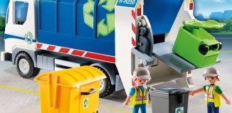 Playmobil - 4129 - Camion-poubelle de recyclage avec lumières
