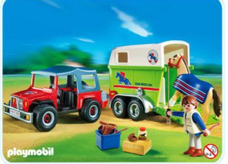 Playmobil - 4189 - Jeep rouge avec van