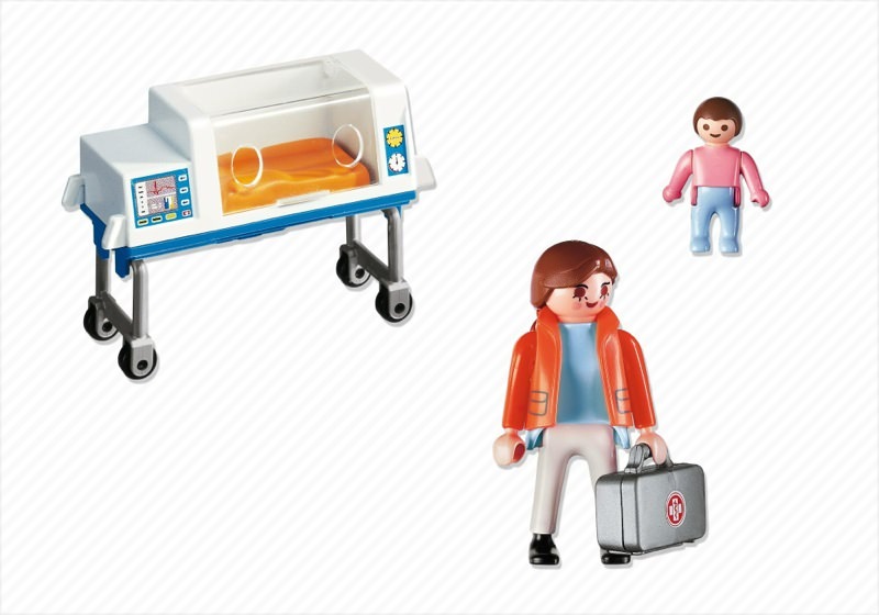 Playmobil 4225 - Doctor with Incubator - Back