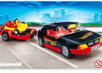 Playmobil - 4442 - Coche con remolque y kart
