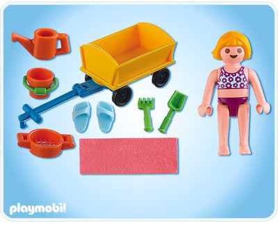 Playmobil 4755 - Girl with Beach Wagon - Back