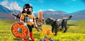 Playmobil - 4769 - Guerrier barbare, chien et feu de camp