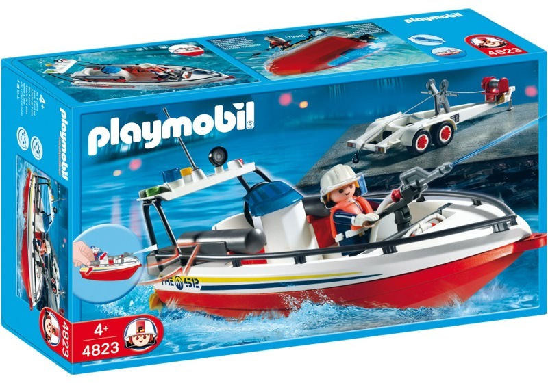 Playmobil 4823 - Fire Boat with Trailer - Box