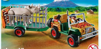Playmobil - 4832 - Jeep de safari & rhinocéros