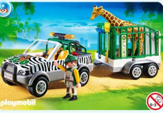 Playmobil - 4855 - Zoo Vehicle with Trailer - Detail Playmobil - 4855 - Zoo Vehicle with Trailer