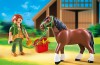 Playmobil - 5108 - Shire Horse with Groomer and Stable
