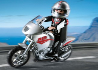 Playmobil - 5117 - Gray Motorcycle with Rider