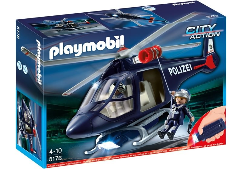 Playmobil 5178 - Polizeihubschrauber mit LED-Suchscheinwerfer - Box