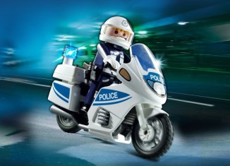 Playmobil - 5185 - Moto de policía con luz intermitente