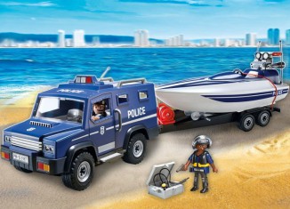 Playmobil - 5187 - Polizei-Truck mit Speedboot