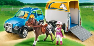 Playmobil - 5223 - Voiture avec remorque et cheval