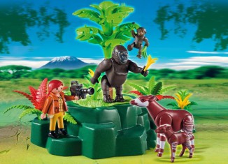Playmobil - 5273 - WWF-Zoologist with Okapi and Gorillas