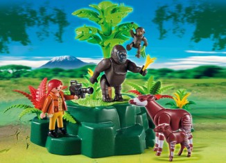 Playmobil - 5273 - Zoologist with Okapi and Gorillas