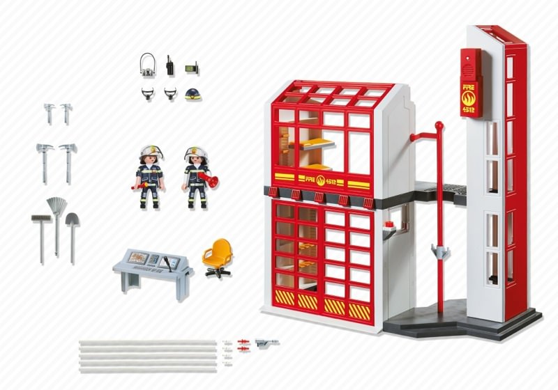 Playmobil 5361 - Feuerwehrstation mit Alarm - Back