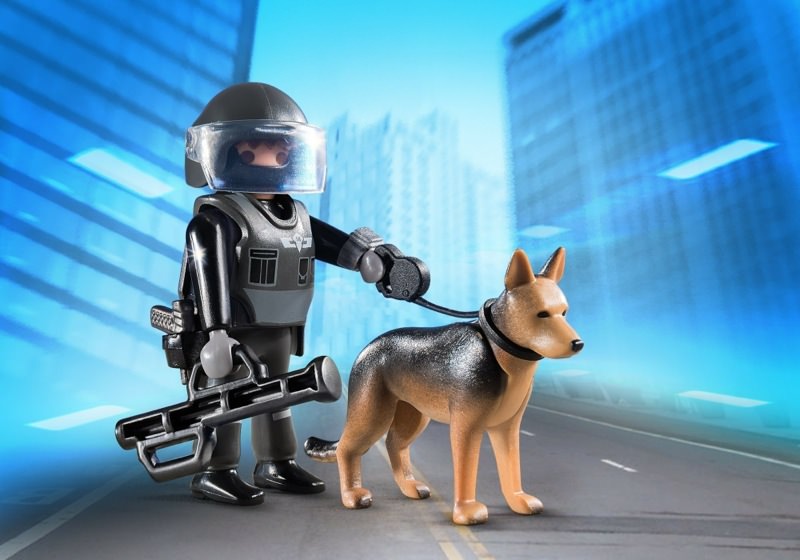 Playmobil Policía Con alsacianos Perro-Leo-Figura 